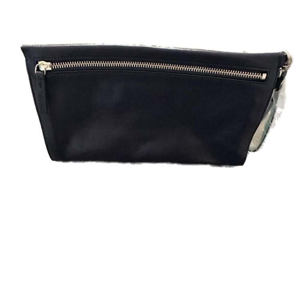 Halogen Navy and Lt Blue Large Leather Clutch Bag - Picture 2 of 6